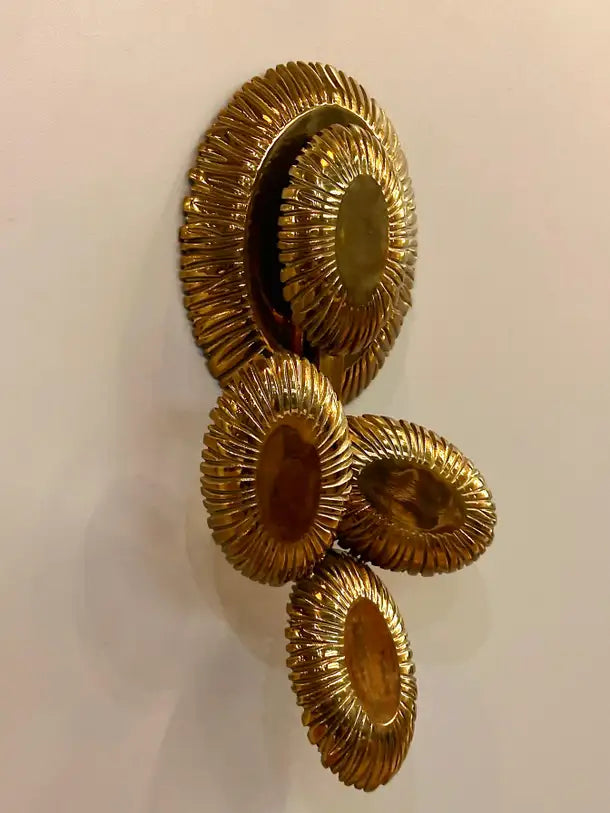 Huelva Flora Brass Casting Wall Sconce, Sculptural Sconce, Art Lighting