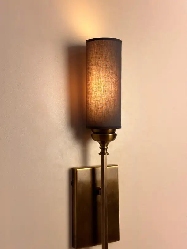 Sagovia Shade Brass Wall Sconce in Mid-Century Modern Style