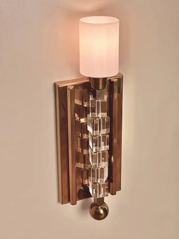 Tortona Brass Lampshade Wall Sconce Mid-Century Modern Lighting