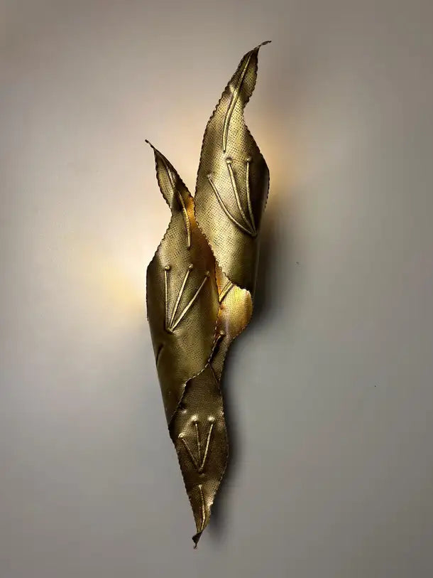 Nisia Hammered Brass Wall Sconce