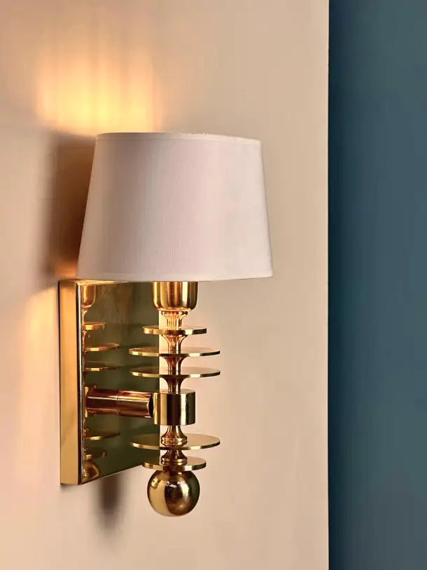 Marsala Shade Brass Wall Sconce Mid-Century Modern Lighting