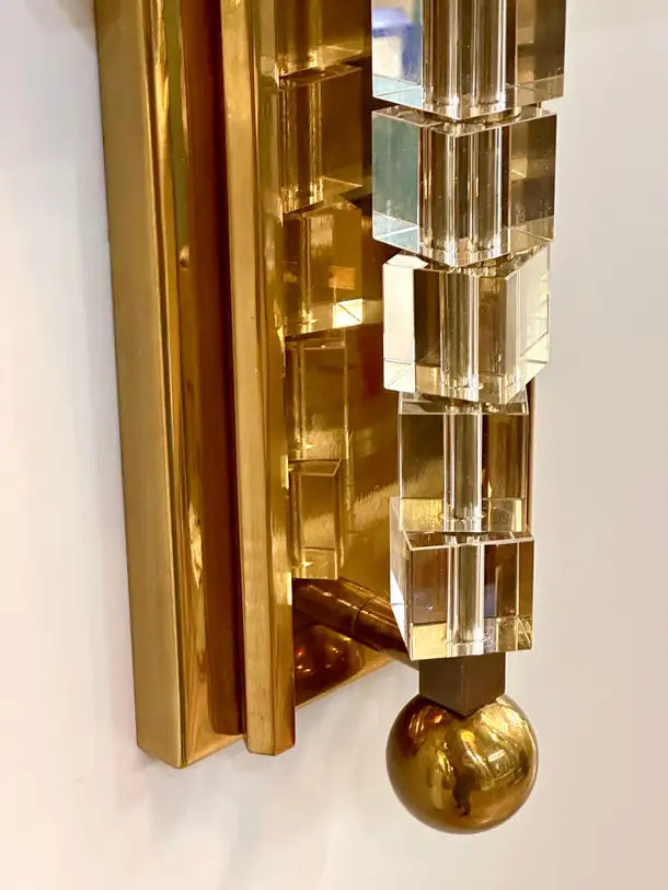 Tortona Brass Lampshade Wall Sconce Mid-Century Modern Lighting