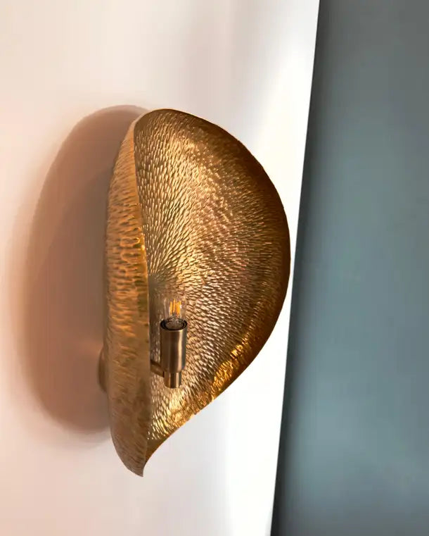 Palma Hammered Brass Wall Sconce