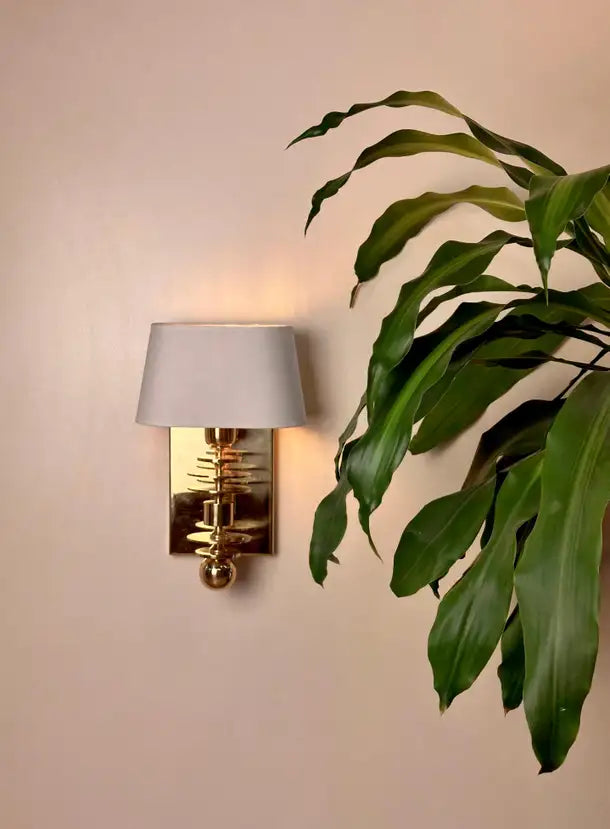 Marsala Shade Brass Wall Sconce Mid-Century Modern Lighting