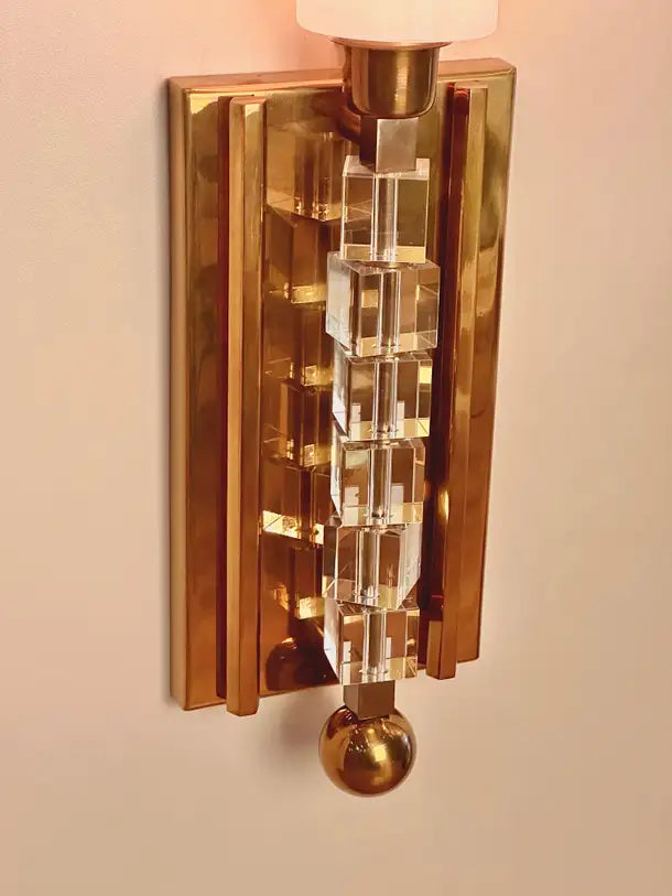 Tortona Brass Lampshade Wall Sconce Mid-Century Modern Lighting