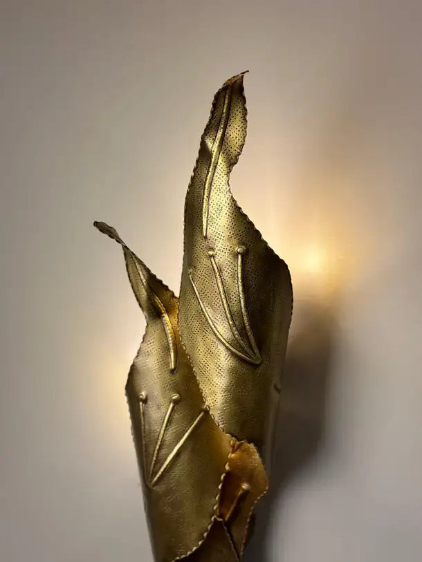 Nisia Hammered Brass Wall Sconce