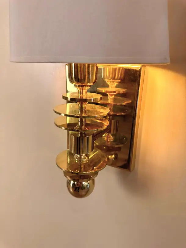 Marsala Shade Brass Wall Sconce Mid-Century Modern Lighting