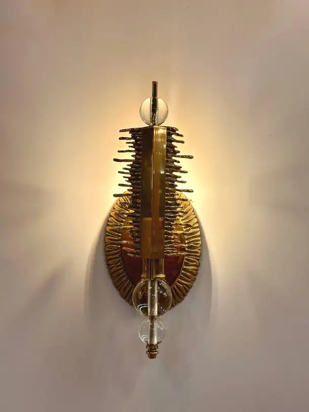 Cripta Brass Casting Wall Sconce, Sculptural Sconce, Art Lighting