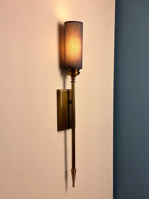 Sagovia Shade Brass Wall Sconce in Mid-Century Modern Style