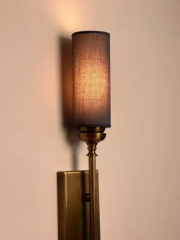 Sagovia Shade Brass Wall Sconce in Mid-Century Modern Style