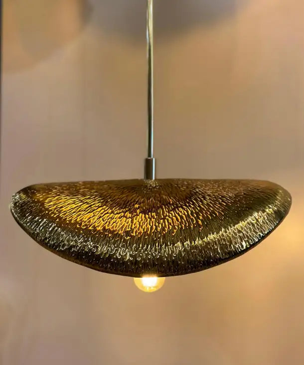 PALMA Medium Pendant - Hammered Brass Pendant