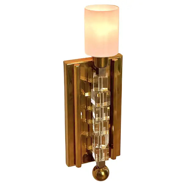 Tortona Brass Lampshade Wall Sconce Mid-Century Modern Lighting