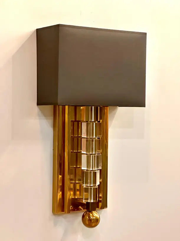 Tortona Brass Lampshade Wall Sconce Mid-Century Modern Lighting