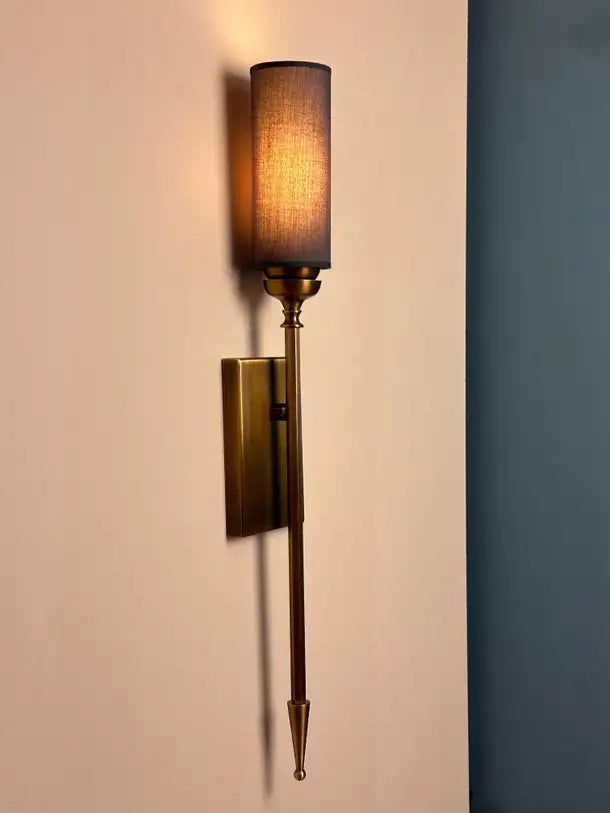 Sagovia Shade Brass Wall Sconce in Mid-Century Modern Style