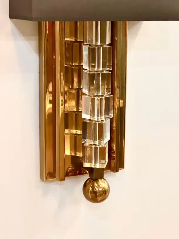 Tortona Brass Lampshade Wall Sconce Mid-Century Modern Lighting