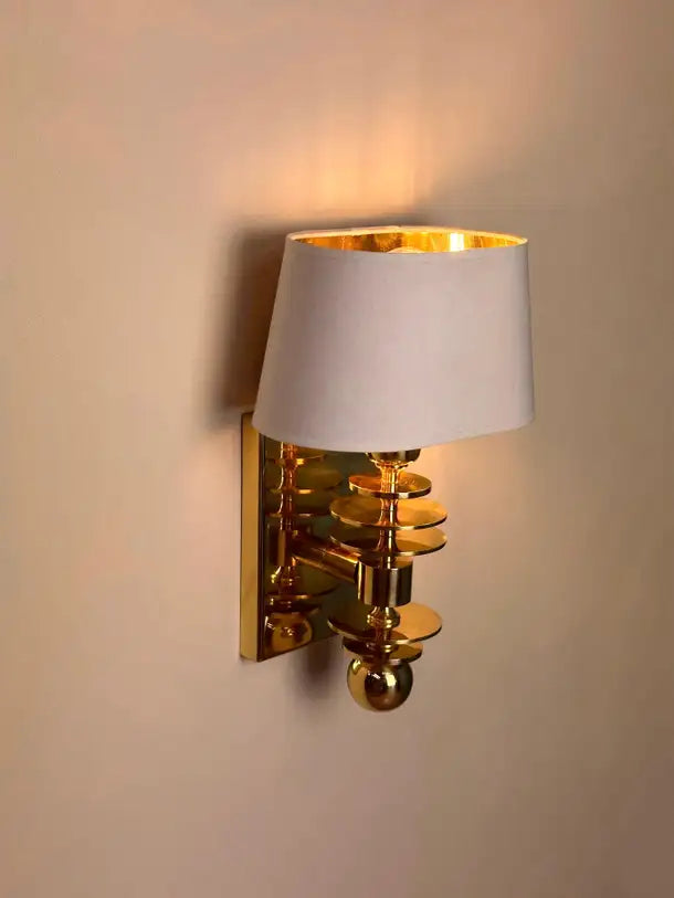 Marsala Shade Brass Wall Sconce Mid-Century Modern Lighting