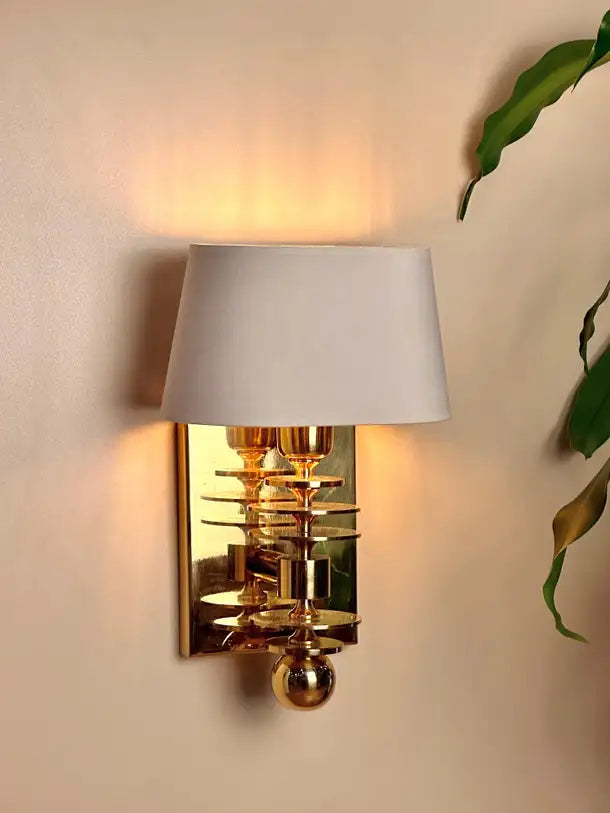 Marsala Shade Brass Wall Sconce Mid-Century Modern Lighting