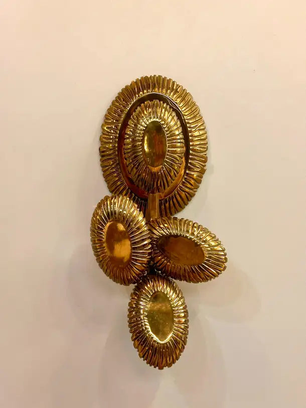 Huelva Flora Brass Casting Wall Sconce, Sculptural Sconce, Art Lighting