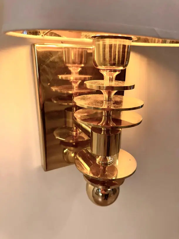 Marsala Shade Brass Wall Sconce Mid-Century Modern Lighting