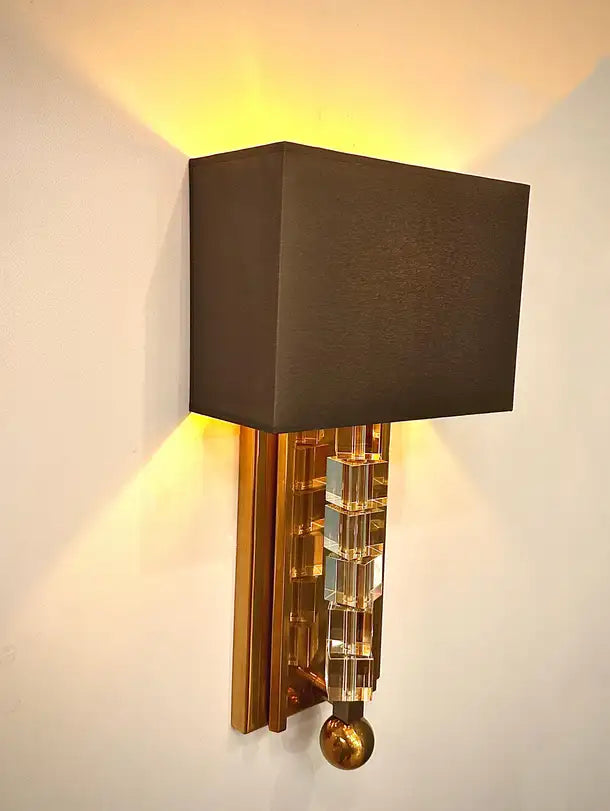 Tortona Brass Lampshade Wall Sconce Mid-Century Modern Lighting