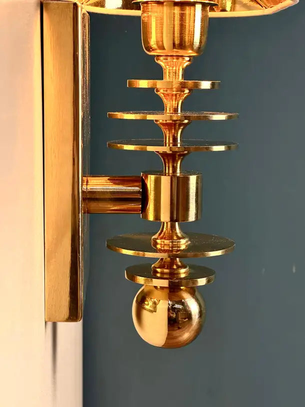 Marsala Shade Brass Wall Sconce Mid-Century Modern Lighting