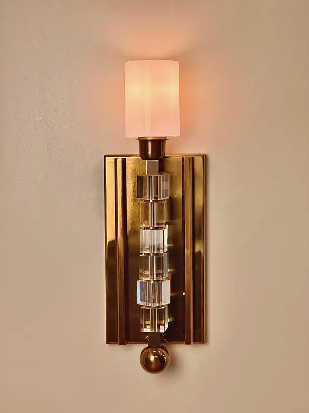 Tortona Brass Lampshade Wall Sconce Mid-Century Modern Lighting