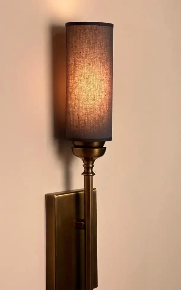 Sagovia Shade Brass Wall Sconce in Mid-Century Modern Style