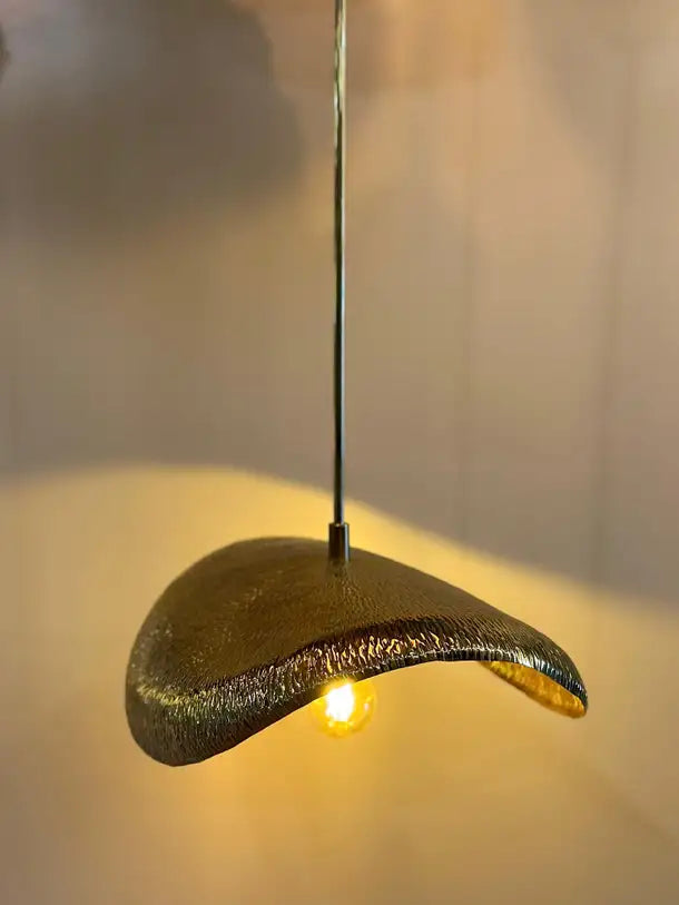 PALMA Large Pendant - Hammered Brass Pendant