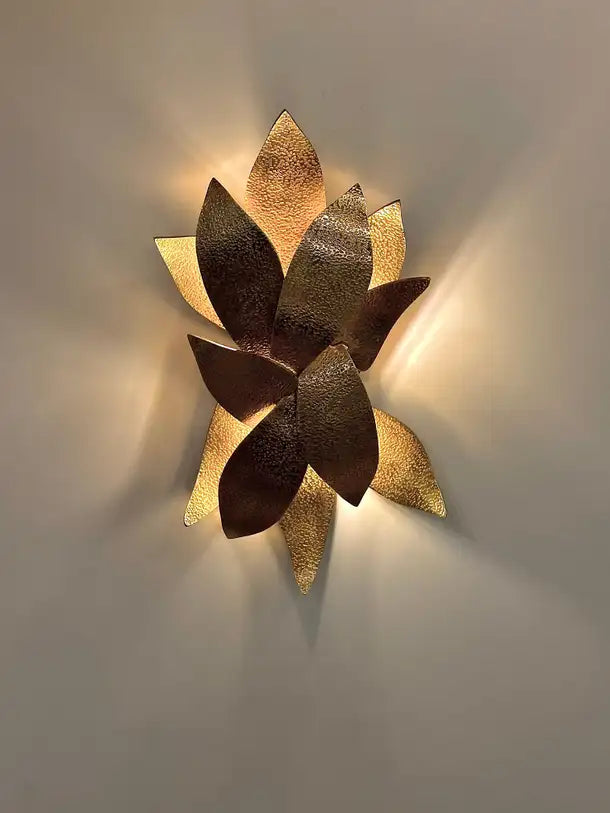 Elosa Hammered Brass Casting Wall Sconce