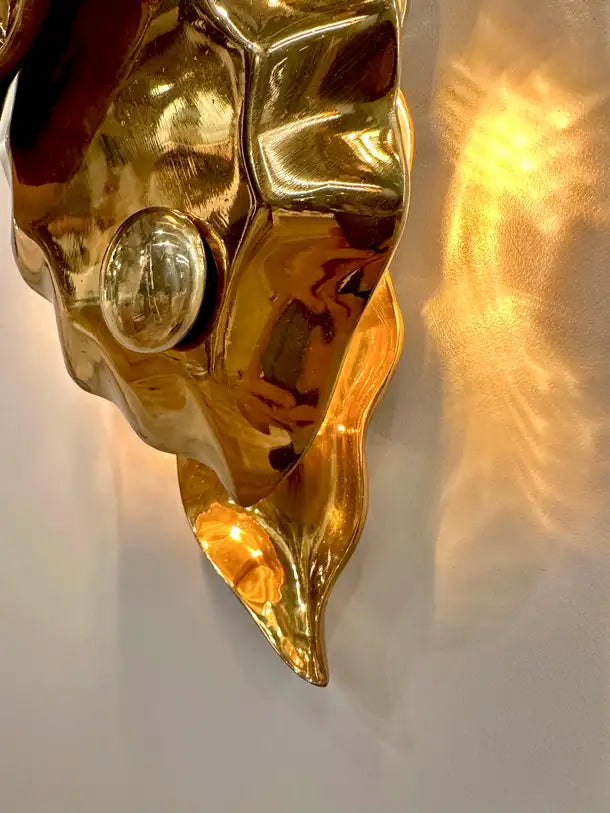 Capua Brass Casting Wall Sconce, Art Lighting, Sculptural Lighting