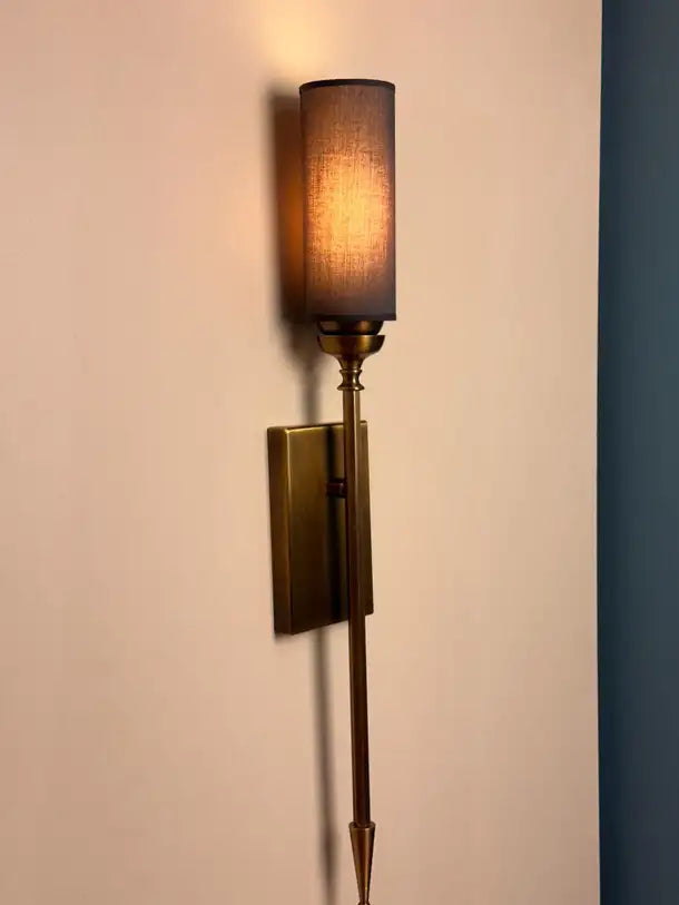 Sagovia Shade Brass Wall Sconce in Mid-Century Modern Style