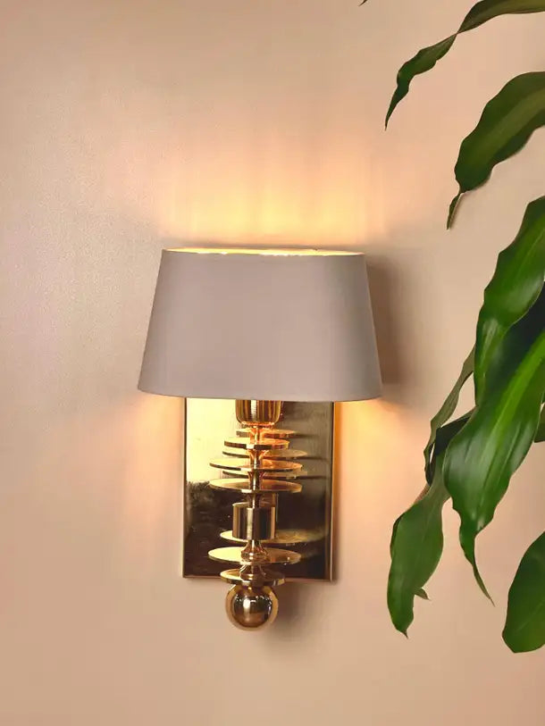 Marsala Shade Brass Wall Sconce Mid-Century Modern Lighting