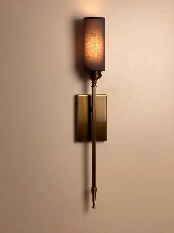 Sagovia Shade Brass Wall Sconce in Mid-Century Modern Style