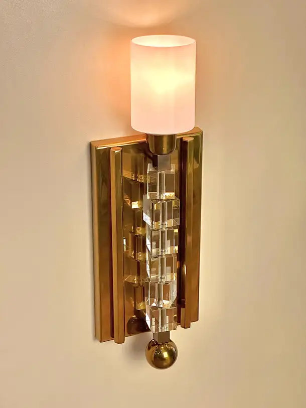 Tortona Brass Lampshade Wall Sconce Mid-Century Modern Lighting