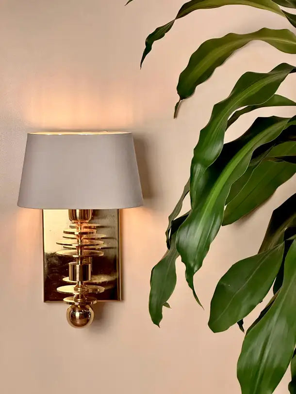 Marsala Shade Brass Wall Sconce Mid-Century Modern Lighting