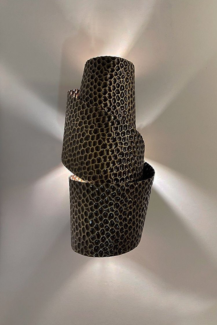 LVIRA HAMMERED Wall Sconce - Unique Pattern Lighting, Mid Century Wall Light, Unique Home Decor, Artistic Wall Sconce for Home