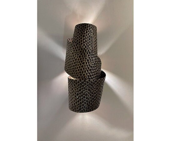 LVIRA HAMMERED Wall Sconce - Unique Pattern Lighting, Mid Century Wall Light, Unique Home Decor, Artistic Wall Sconce for Home