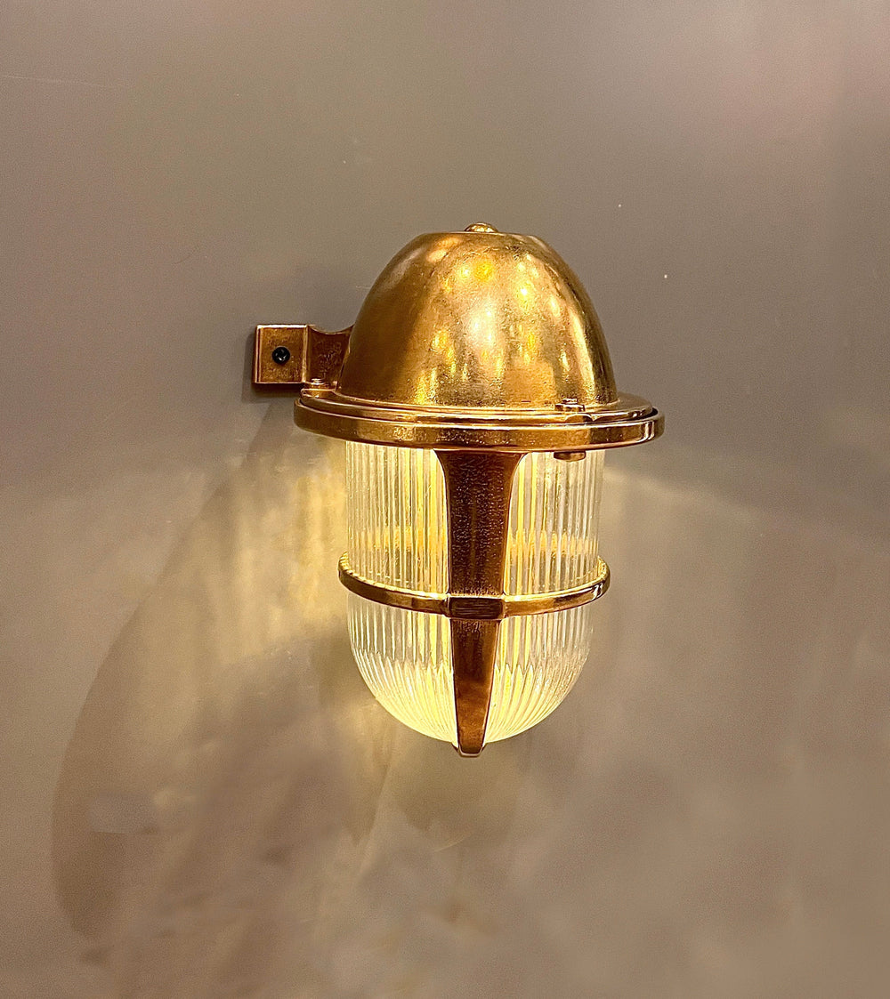 DELSOL GRANDE Nautical Wall Sconce - Nautical Wall Light, Outdoor Light, Patio Light, IP64 Lighting, Brass Casting Light, Bulkhead, Marinal