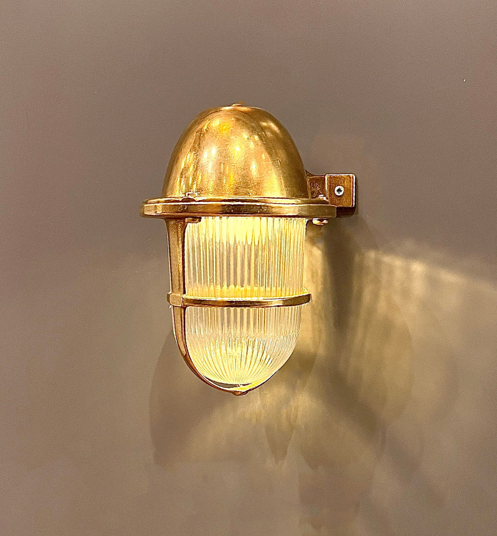 DELSOL GRANDE Nautical Wall Sconce - Nautical Wall Light, Outdoor Light, Patio Light, IP64 Lighting, Brass Casting Light, Bulkhead, Marinal