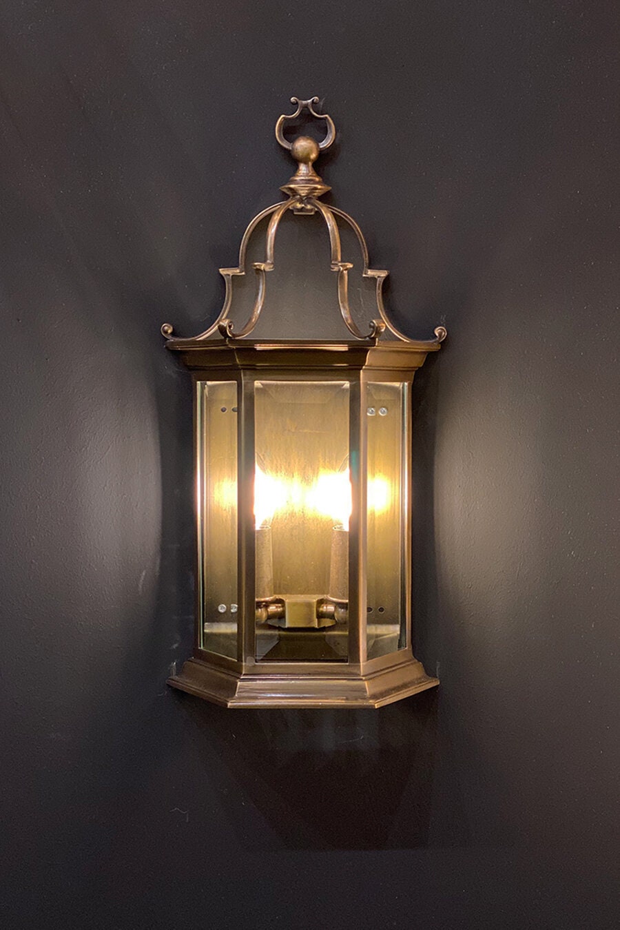 MONCALIERI Half Lantern Wall Sconce - Mid Century, Wall Lighting, Wall Light, Bevelled Glass Sconce, Classic Lighting, Wall Lantern