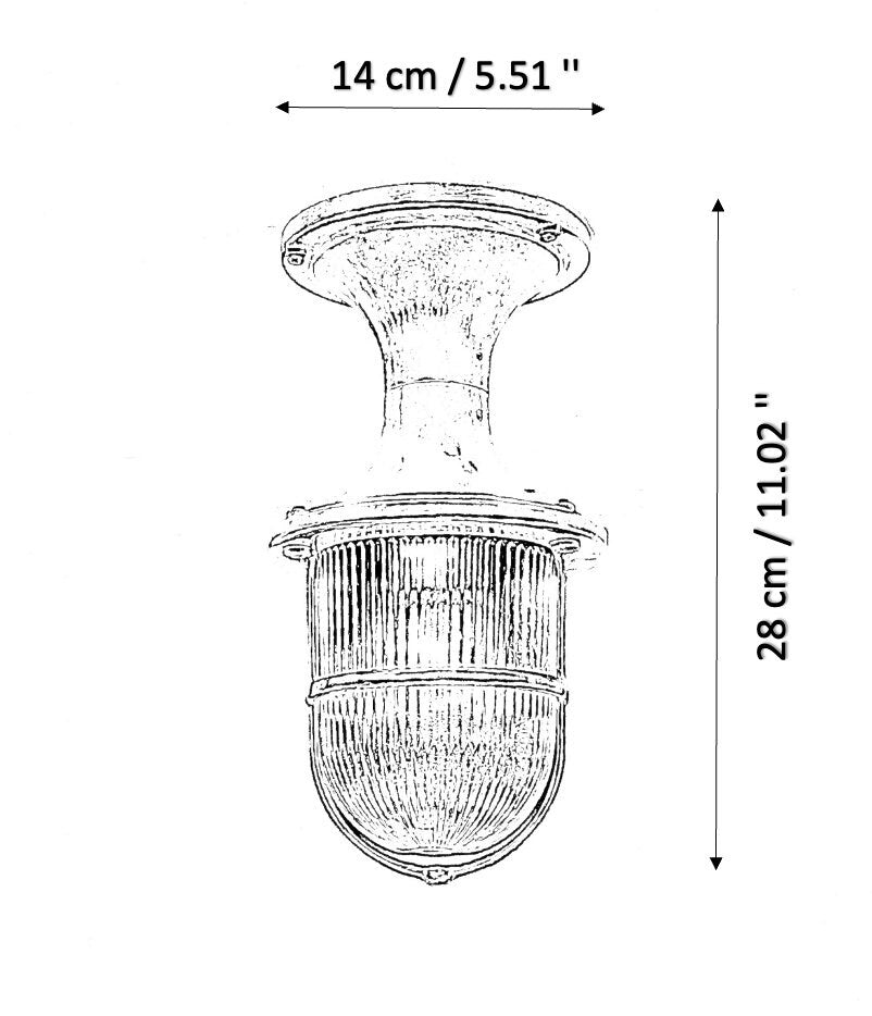 DELSOL Nautical Ceiling Fixture - Nautical Wall Light, Outdoor Light, Patio Light, IP54 Lighting, Maritime Lamp