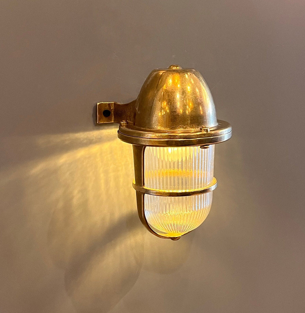 DELSOL MINI Nautical Wall Sconce - Nautical Wall Light, Outdoor Light, Patio Light, IP64 Lighting, Brass Casting Light, Maritime Sconce