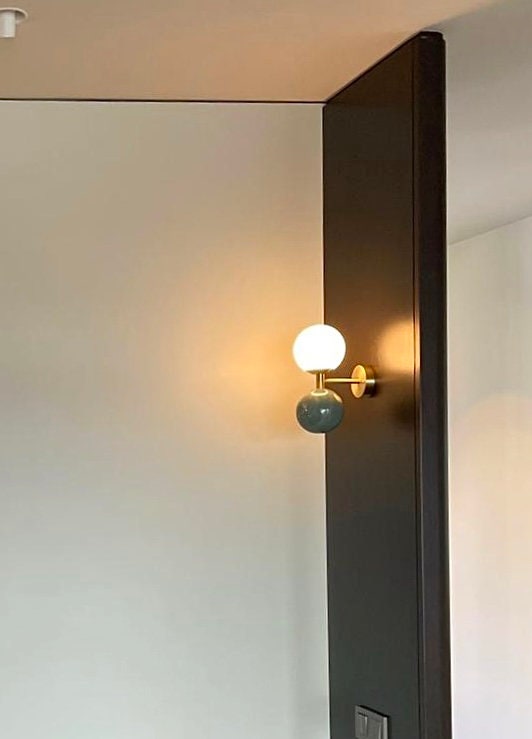 BOLLE Marble Sconce - Wall Light, Living Room Lighting, Hallway Wall Lighting, Marble Wall Sconce, Mid Century Modern Lighting