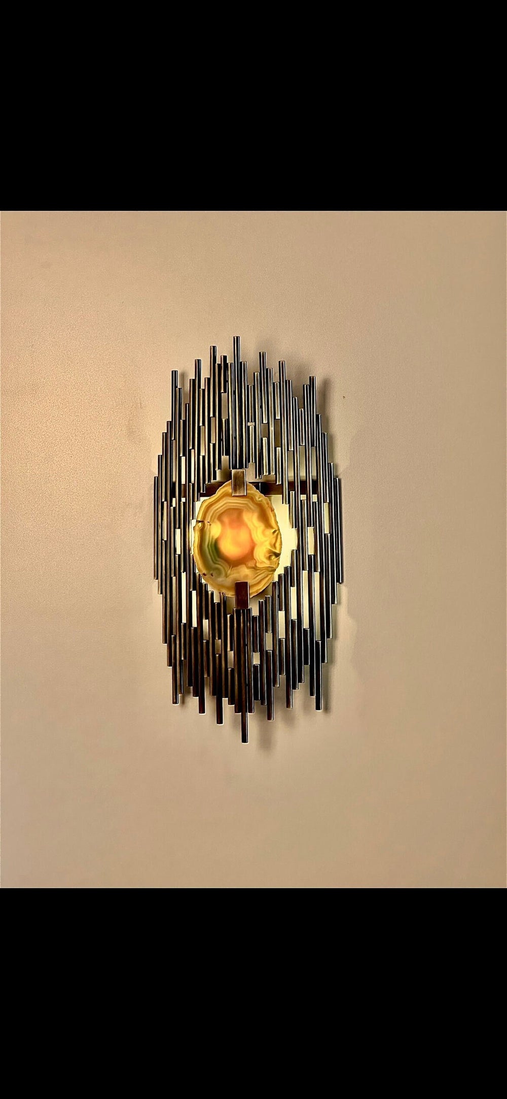 BADAJOZ Agate Stone Wall Sconce - Mid Century Modern Wall Lighting, Agate Lighting, Sculptural Lighting