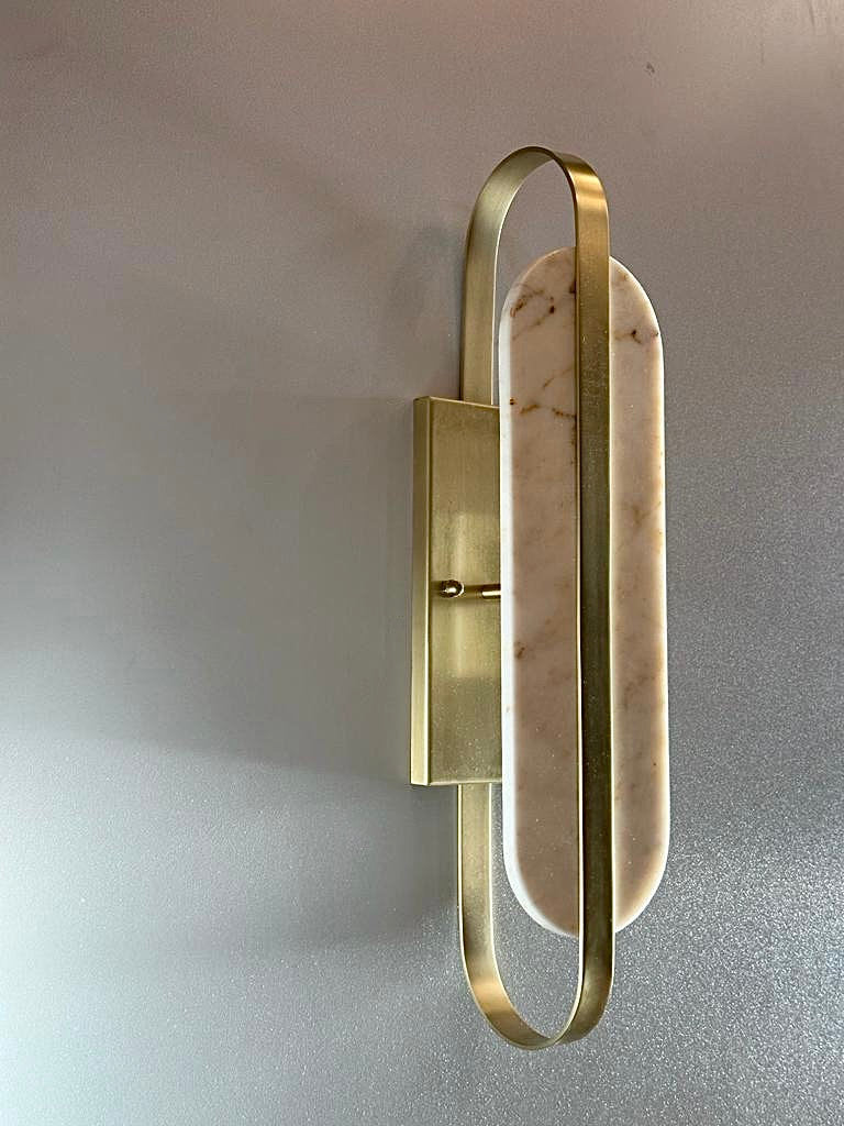 ARGOS Marble Sconce - Wall Light, Patio Lighting, Eclectic Wall Lighting, Marble Wall Sconce, Mid Century Modern Lighting