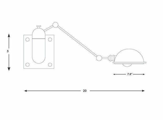 Articulating Wall Sconce Drawing