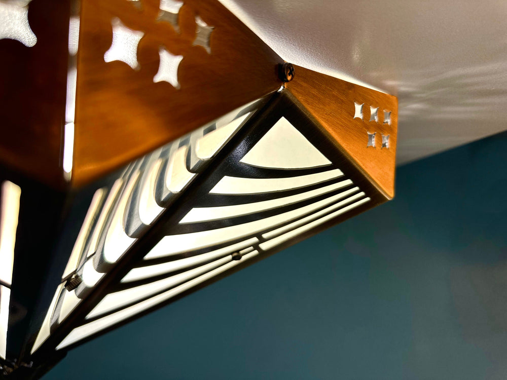 ARAGON Semi Flush Mount Lighting - Close to Ceiling Fixture - Geometric Shape Wide Lighting Fixture