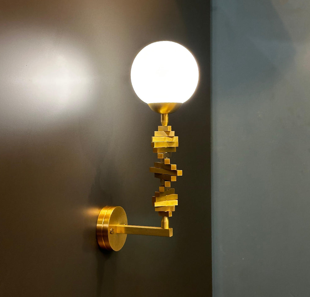 PICAS BRASS Wall Sconce - Wall Light, Living Room Lighting, Hallway Wall Lighting, Playfull Wall Sconce, Mid Century Modern Lighting