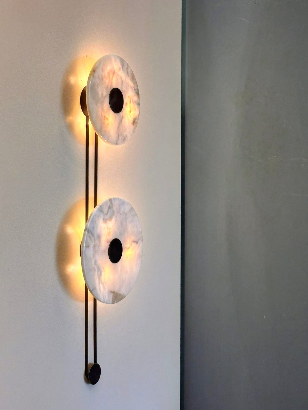 RAMBLA DOUBLE Marble Sconce - Living Room Lighting, Hallway Wall Lighting, Marble Wall Sconce, Mid Century Modern Lighting