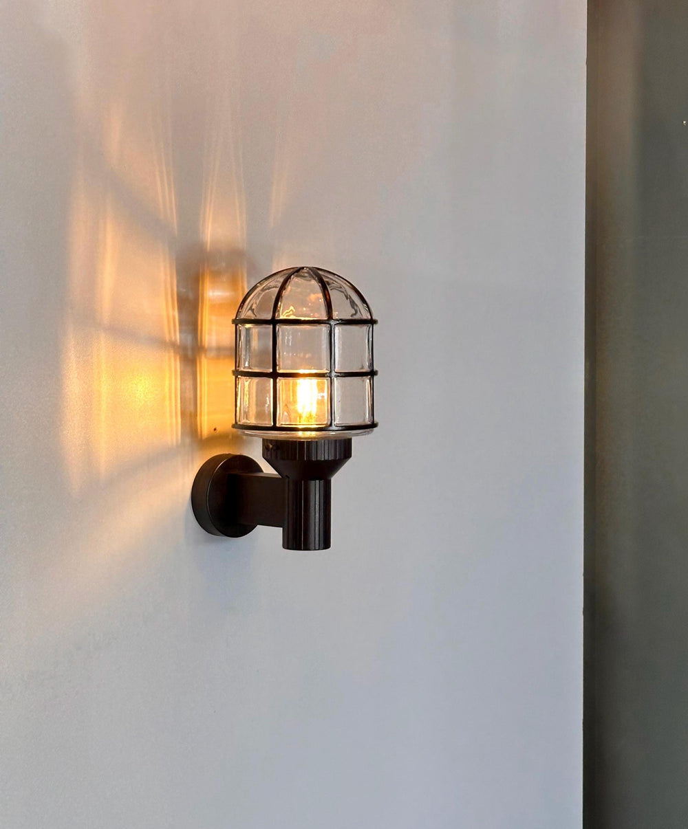 LACROM MARITIME GLASS Wall Sconce - Nautical Wall Light, Outdoor Light, Patio Light, IP64 Lighting, Brass Casting Light, Maritime Sconce